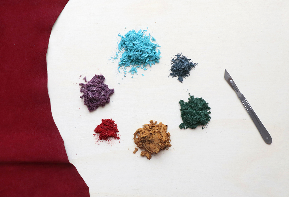 Restos de carnaza de diferentes colores resultado de chiflar la piel